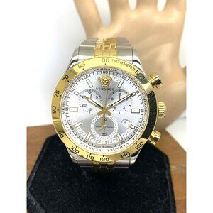 Versace Men's Watch VE2U00422 Swiss Quartz Chronograph Two Tone Stainless Steel